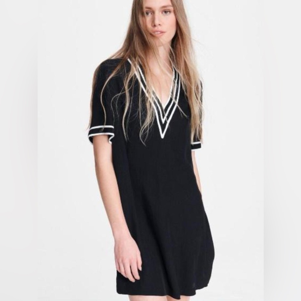 rag & bone Althea V-Neck Dress in Black